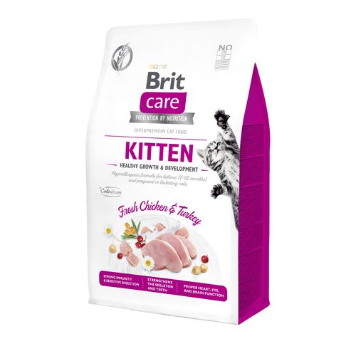 Brit Care Cat Brit Care Cat Sans Céréales - Kitten - Croissance et développement sains 400g - MyStetho Veterinary