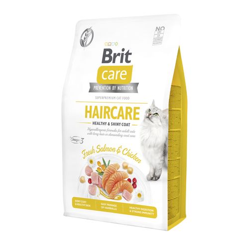 Brit Care Cat Brit Care Cat Sans Céréales - Soin du pelage - Poil sain et brillant 2kg - MyStetho Veterinary