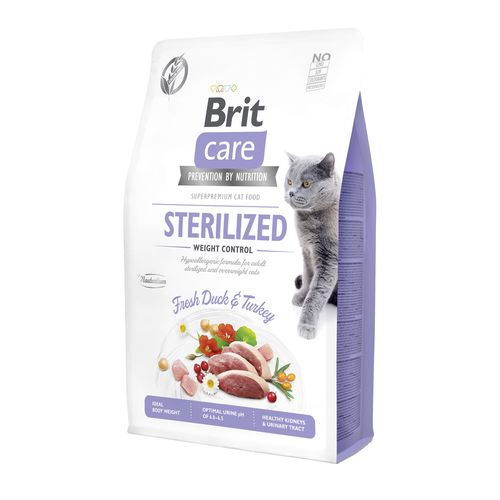 Brit Care Cat Brit Care Cat Sans Céréales - Stérilisé - Contrôle du poids 2kg - MyStetho Veterinary