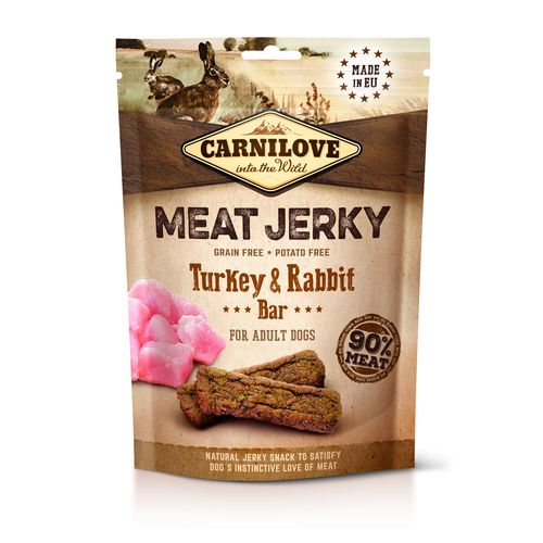 Carnilove Dog Meat Jerky Dinde + lapin - Barre protéinée 100g - MyStetho Veterinary