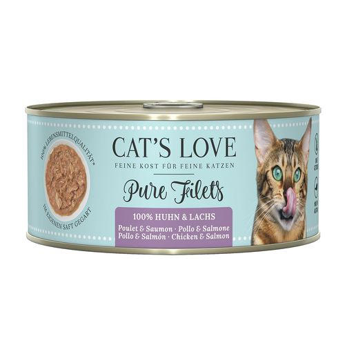 CAT'S LOVE FILET Pur poulet & saumon 100g - MyStetho Veterinary