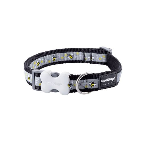 RedDingo Dog Collar Design Black XS Bumble Bee Black 12mm x 20-32cm - MyStetho Veterinary