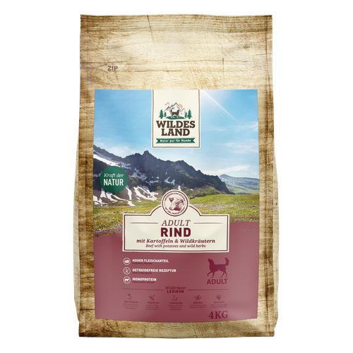 Wildes Land Canine Adult boeuf avec pomme de terre 4kg - MyStetho Veterinary