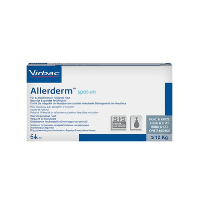 Allerderm SIS Spot on 6 pipettes à 2 ml (jusqu'à 10 kg) - MyStetho Veterinary