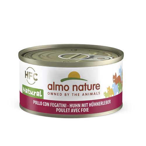 Almo HFC Natural Cat Huhn mit Hühnerleber Nassfutter für Katzen (70g) - MyStetho Veterinary