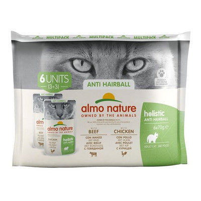 Almo Holistic Anti-Hairball Boeuf & poulet 6x70g - MyStetho Veterinary