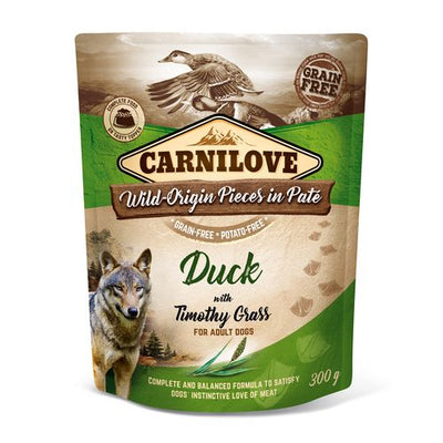 Carnilove Dog Adulte Pouch Paté - Canard à l'herbe de fléole 300g - MyStetho Veterinary
