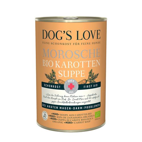 Dog&#039;s Love nourriture allégée soupe aux carottes Morosche BIO - MyStetho Veterinary