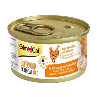 GimCat ShinyCat Duo Superfood, filet poulet &amp; carottes - MyStetho Veterinary