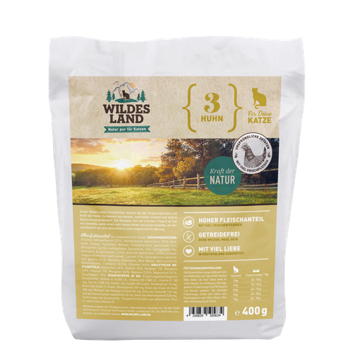 Wildes Land Feline Adult poulet avec légumes 400g - MyStetho Veterinary