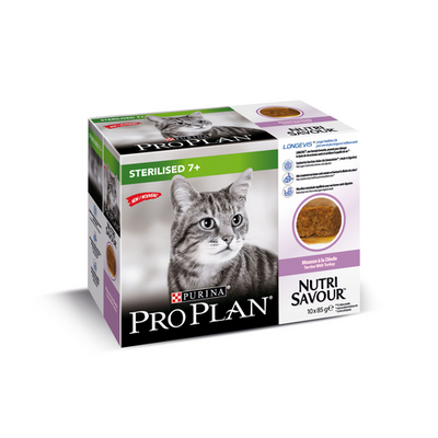 Sterilised 7+ PP NUTRISAVOUR STERILISED 7+ Cat Turkey 85g (10 sachets) - MyStetho Veterinary