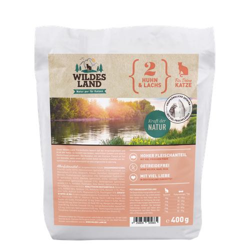 Wildes Land Feline Adult poulet et saumon avec légumes 400g - MyStetho Veterinary