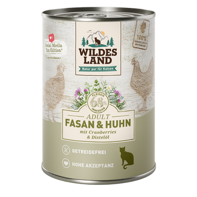 Wildes Land Feline Adult faisan et poulet avec cannberges 400g - MyStetho Veterinary