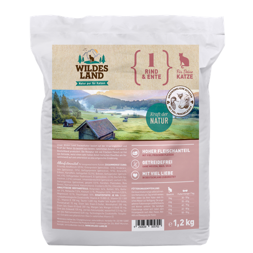 Wildes Land Feline Adult boeuf et canard avec légumes 1.2kg - MyStetho Veterinary