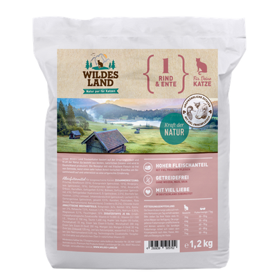 Wildes Land Feline Adult boeuf et canard avec légumes 1.2kg - MyStetho Veterinary