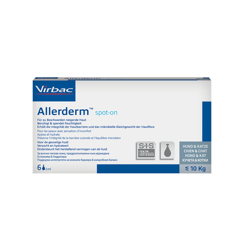 Allerderm SIS Spot on 6 pipettes à 2 ml (jusqu'à 10 kg) - MyStetho Veterinary