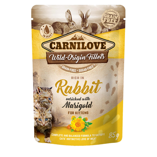 Carnilove Cat Adulte Pouch Ragout - Lapin enrichi au calendula pour chatons 85g - MyStetho Veterinary