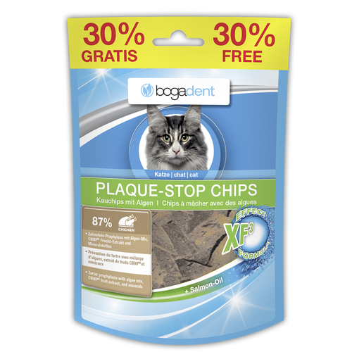 bogadent Plaque Stop Chips Pack Action x8 pcs poulet pour chats 50g + 30% - MyStetho Veterinary