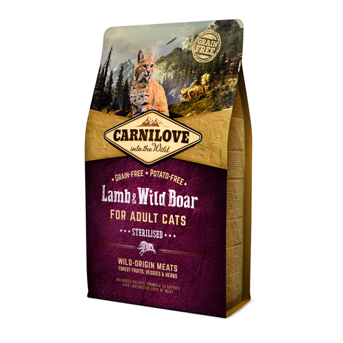 Carnilove Cat Adulte - Agneau & Sanglier / Stérilisé 2kg - MyStetho Veterinary