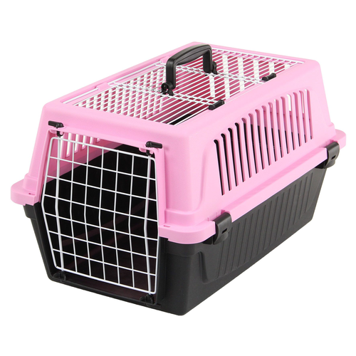 SP transport box Atlas10 open EL pink/black 48x33x29cm, without cushion - MyStetho Veterinary