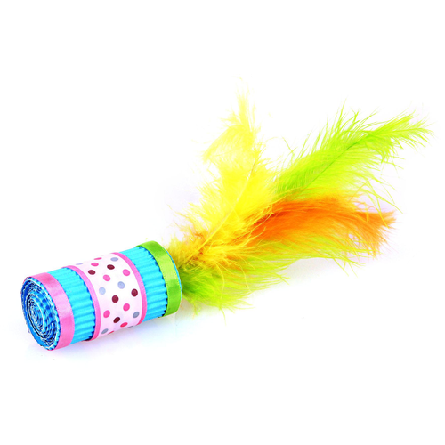 Swisspet Cat-Rolli avec plumes, multicolore - MyStetho Veterinary