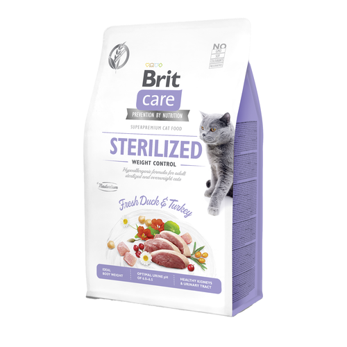 Brit Care Cat Brit Care Cat Sans Céréales - Stérilisé - Contrôle du poids 400g - MyStetho Veterinary