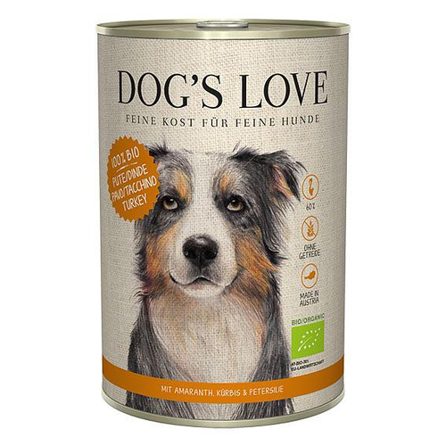 Dog&#039;s Love BIO dinde, amarante, citrouille & petersil, 400g - MyStetho Veterinary