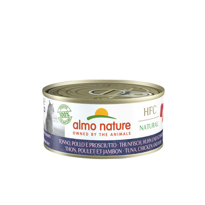 Almo Almo HFC Natural - thon, poulet et jambon, 150g - MyStetho Veterinary