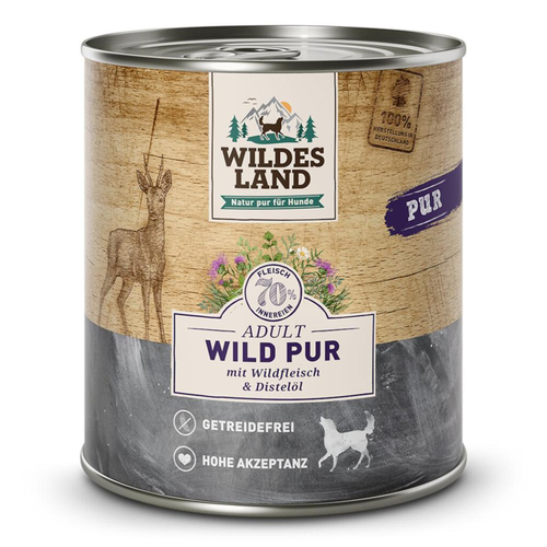 Wildes Land Canine Adult gibier PUR à l'huile de carthame 800g - MyStetho Veterinary