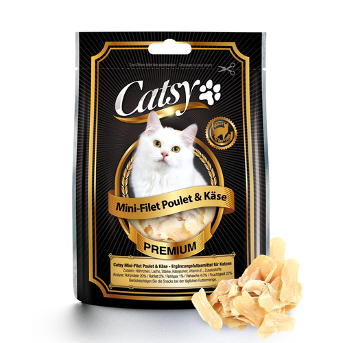 Catsy snack pour chats Mini filet au poulet &amp; fromage 50g - MyStetho Veterinary