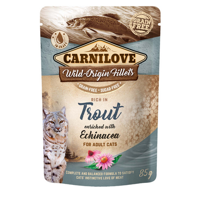 Carnilove Cat Adulte Pouch Ragout - Truite enrichie à l'échinacée 85g - MyStetho Veterinary