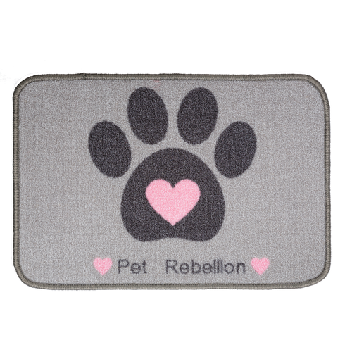 Food Mat Heart Grey 40 X 60cm - MyStetho Veterinary