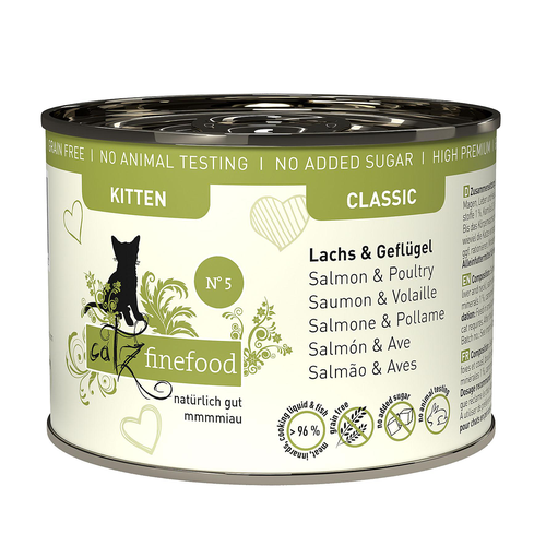 Catz Finefood Kitten No. 05 avec saumon &amp; volaille, 200g - MyStetho Veterinary