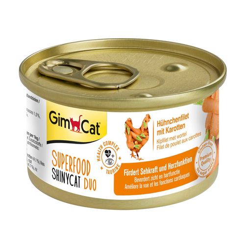 GimCat ShinyCat Duo Superfood, filet poulet & carottes - MyStetho Veterinary