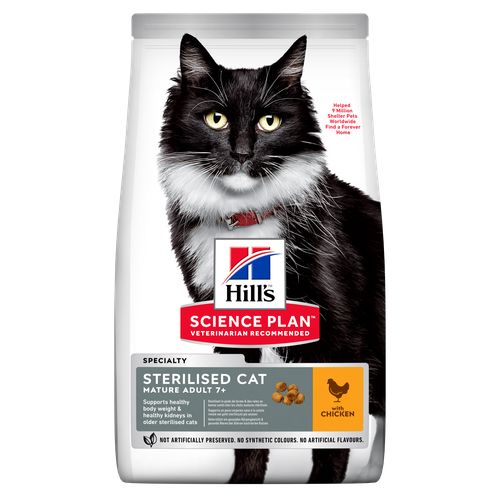 Hill's Science Plan Sterilised Cat Mature Adult 7+ Chicken 3 kg - MyStetho Veterinary