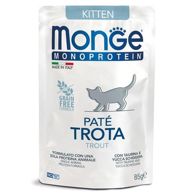 Monge Kitten Monoprotein Paté, truite 85g - MyStetho Veterinary