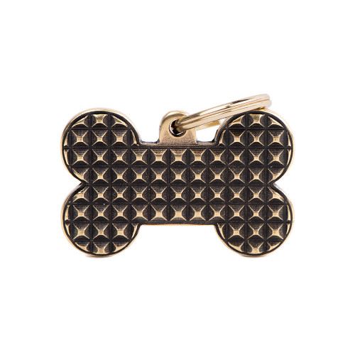 MyFamily Big Bone Bronx Studs ID Tag für Hunde in gold - MyStetho Veterinary