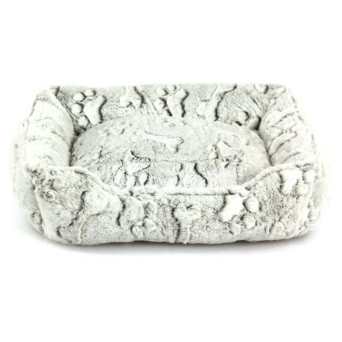 swisspet Hunde-& Katzenbett Inari 50x40x15cm khaki/ws Pfoten&Knochen Motiv - MyStetho Veterinary