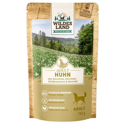 Wildes Land Canine Adult poulet avec carotte & courgettes 150g - MyStetho Veterinary